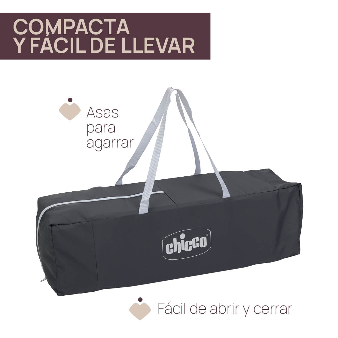 CUNA CHICCO GOODNIGHT DARK GREY