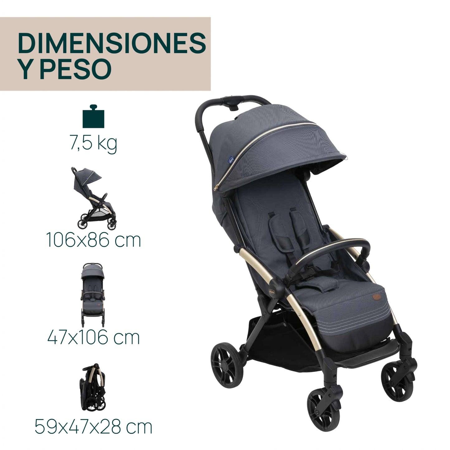 SILLA DE PASEO GOODY XPLUS DARK SHALLOW