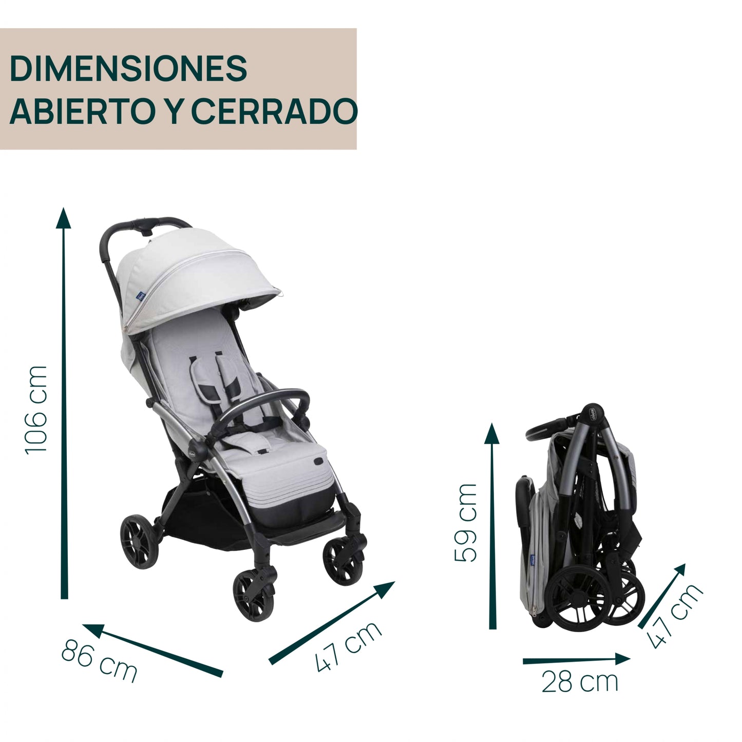SILLA DE PASEO GOODY XPLUS PEARL GREY