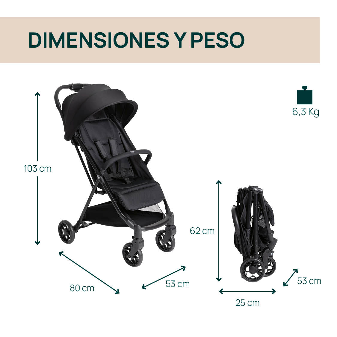 SILLA DE PASEO URBINO BLACK