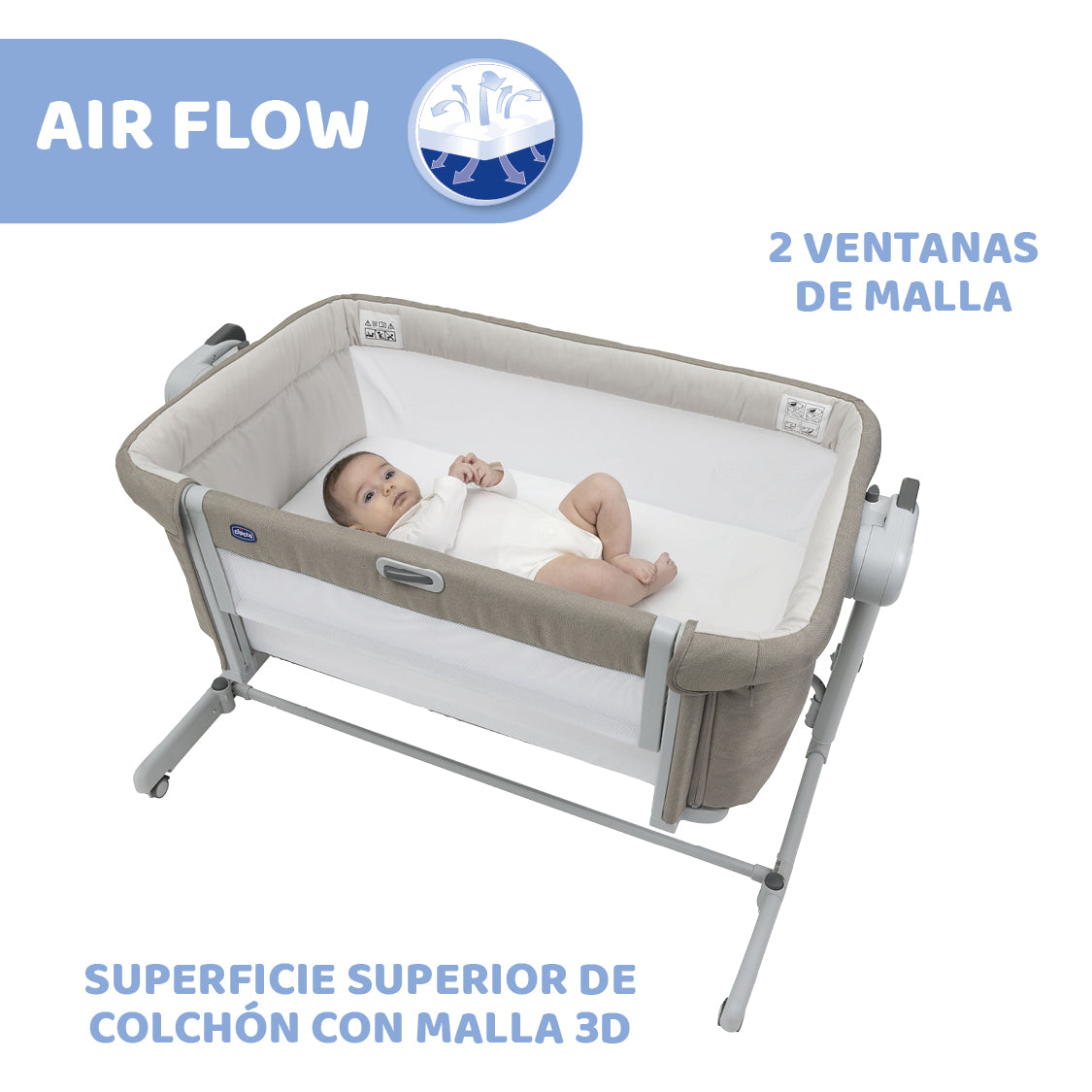 CUNA COSLEEP. NEXT2ME MAGIC EVO DESERT TAUPE